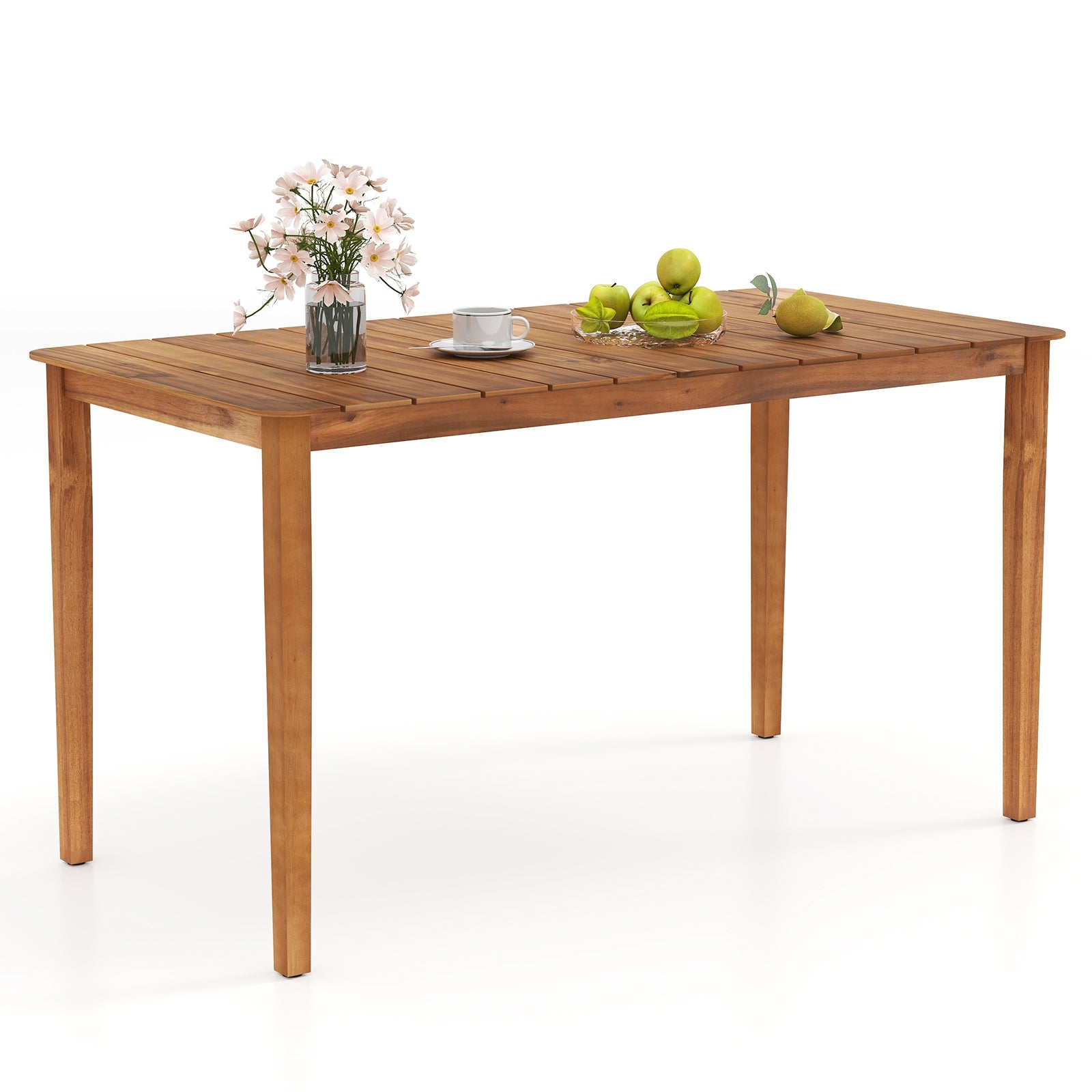 Rectangular Outdoor Dining Table Acacia Wood for 4-6 People, Natural Patio Dining Tables at Gallery Canada