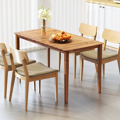 Rectangular Outdoor Dining Table Acacia Wood for 4-6 People, Natural Patio Dining Tables at Gallery Canada