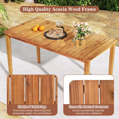 Rectangular Outdoor Dining Table Acacia Wood for 4-6 People, Natural Patio Dining Tables at Gallery Canada