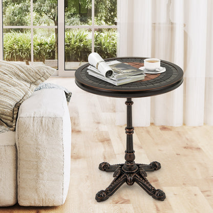 24" Round Patio Dining Table Weather-resistant Cast Aluminum Table, Bronze Patio Dining Tables at Gallery Canada