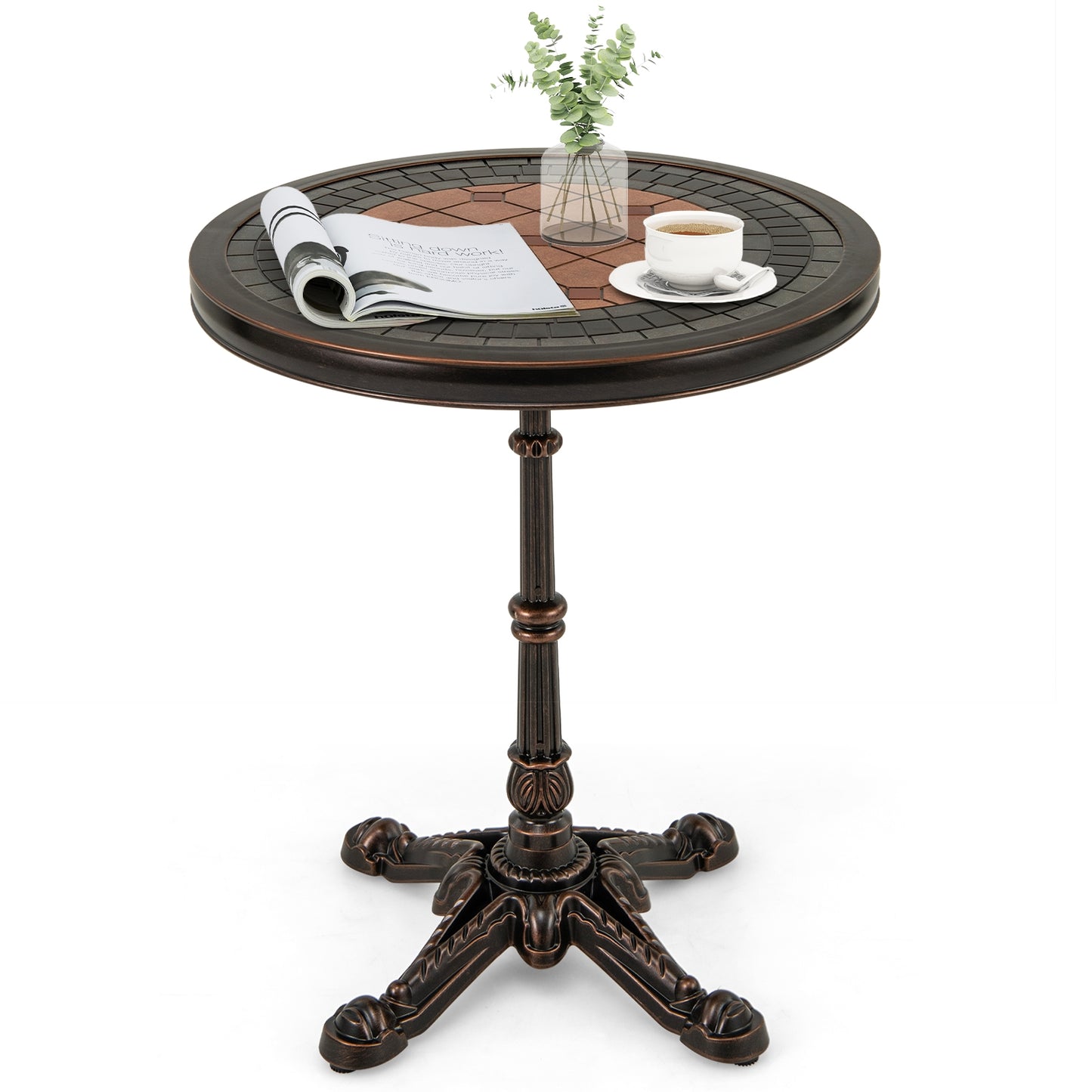 24" Round Patio Dining Table Weather-resistant Cast Aluminum Table, Bronze Patio Dining Tables at Gallery Canada