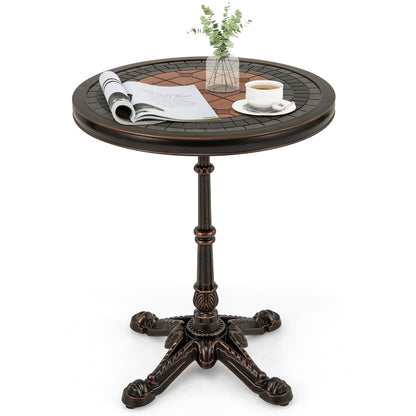 24" Round Patio Dining Table Weather-resistant Cast Aluminum Table, Bronze Patio Dining Tables at Gallery Canada
