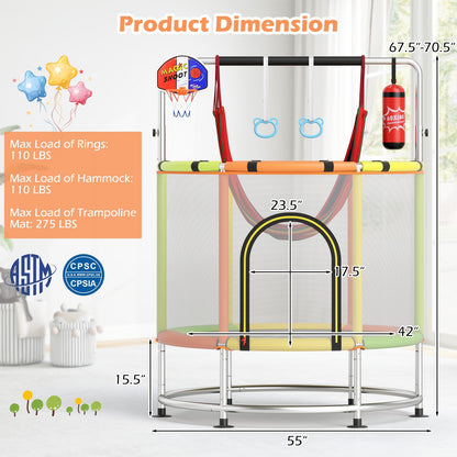 55" Kids Trampoline Gift for for 3-6 Years Old Boys and Girls, Green Trampolines at Gallery Canada