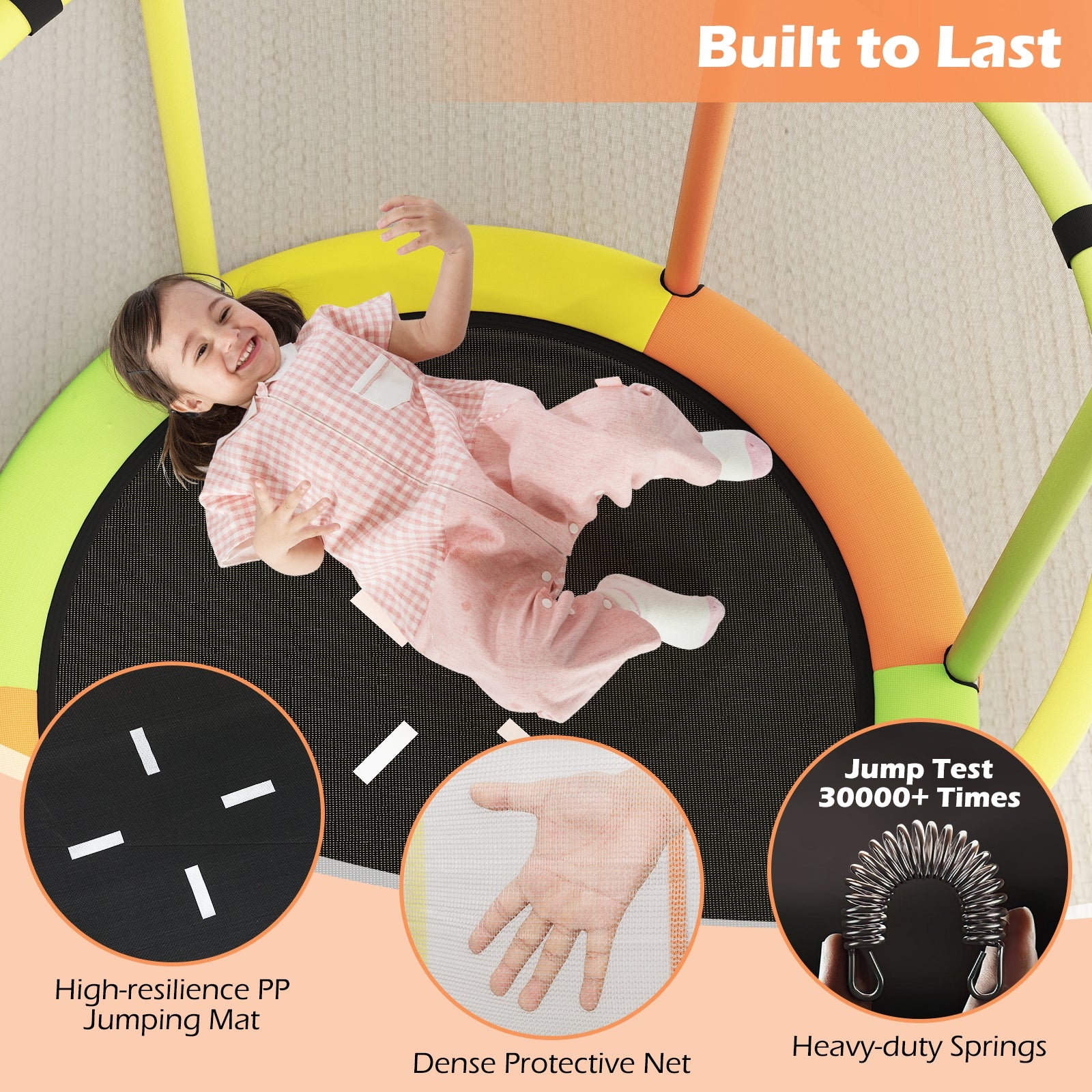 55" Kids Trampoline Gift for for 3-6 Years Old Boys and Girls, Green Trampolines at Gallery Canada