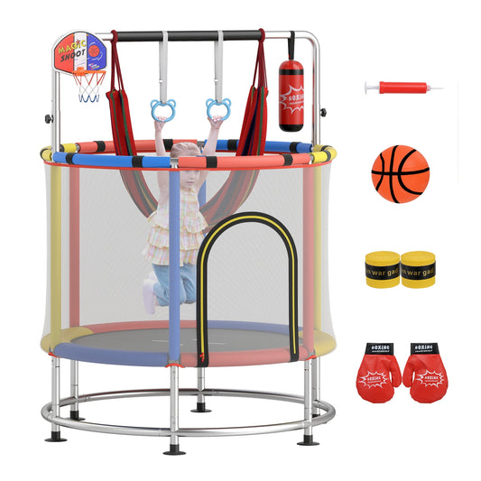 55" Kids Trampoline, For 3-6 Years Old Boys And Girls, Red Trampolines Red at Gallery Canada