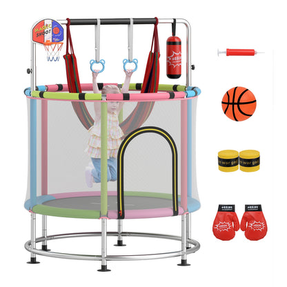 55" Kids Trampoline For 3-6 Years Old, Pink Trampolines Pink at Gallery Canada