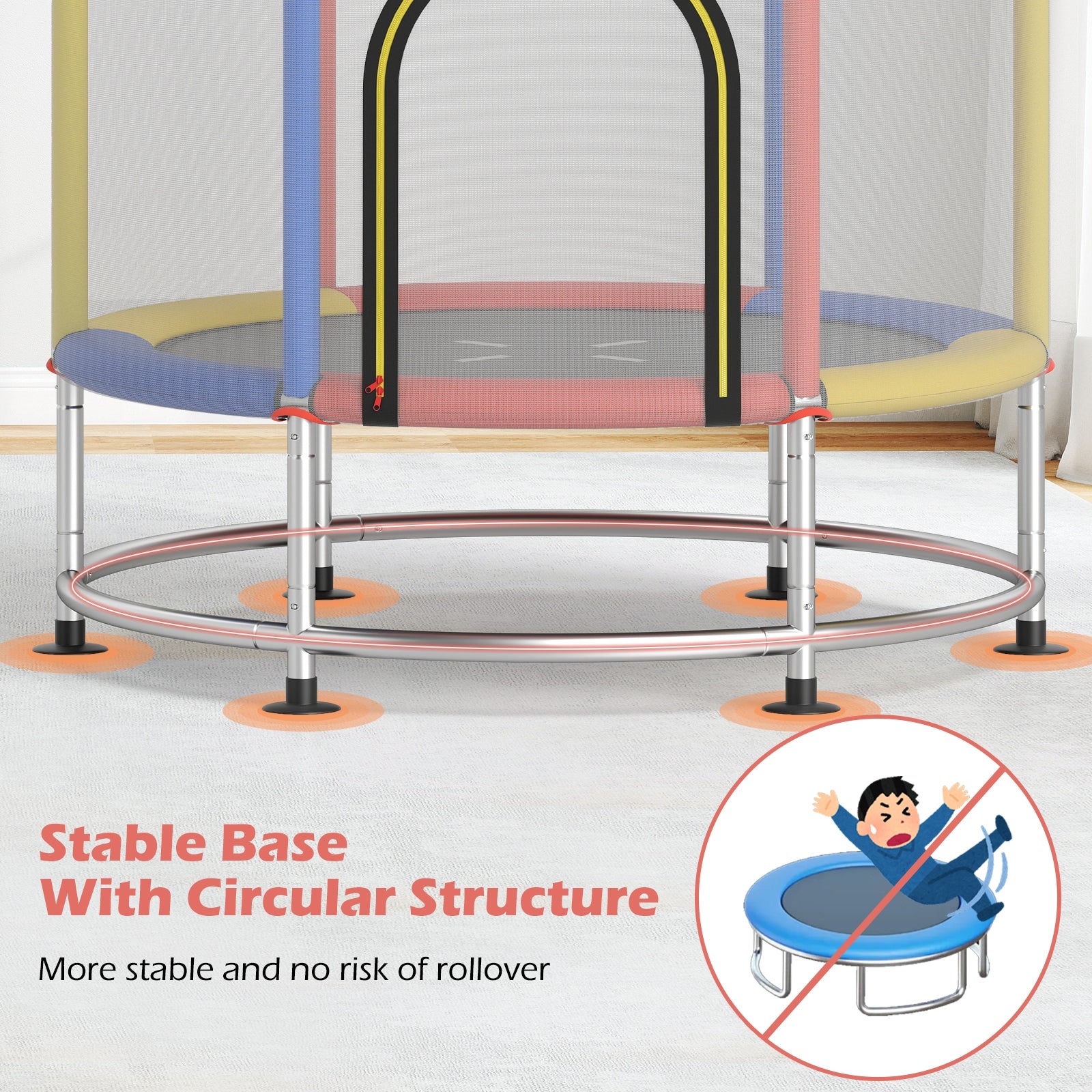 55" Kids Trampoline Gift for for 3-6 Years Old Boys and Girls, Red Trampolines at Gallery Canada