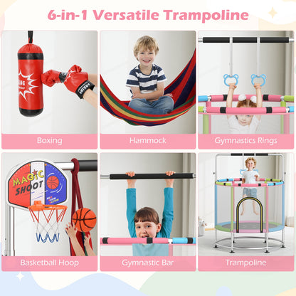 55" Kids Trampoline Gift for for 3-6 Years Old Boys and Girls, Pink Trampolines at Gallery Canada