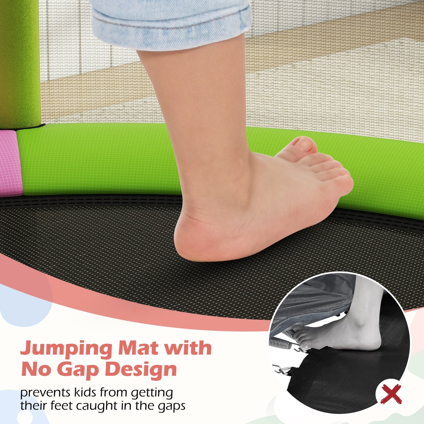 55" Kids Trampoline Gift for for 3-6 Years Old Boys and Girls, Pink Trampolines at Gallery Canada