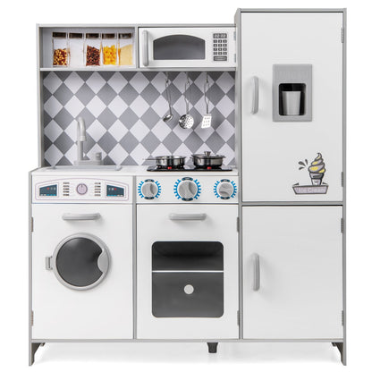 Cuisine de Jeu d'Imitation pour Enfants, Sons et Lumières Réels, Blanc