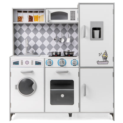 Kids Pretend Play Kitchen, Real Sounds And Lights, White Play Kitchen Sets at Gallery Canada