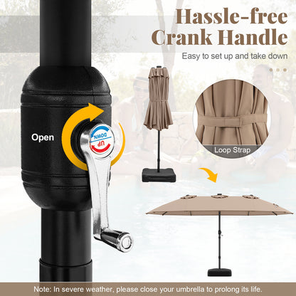 11 Pieces Patio Dining Set with LED Patio Umbrella with Base and Seat Cushions (Beige), Coffee Patio Dining Sets at Gallery Canada