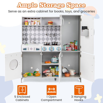 Pretend Play Kitchen for Kids Aged 3+ with Real Sounds and Lights, White Play Kitchen Sets at Gallery Canada