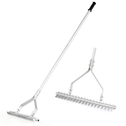 20 Inches Wide Aluminum Lawn Loosening Soil Rake with Long Handle and 19 Curved Tines Lawn Care Tools at Gallery Canada