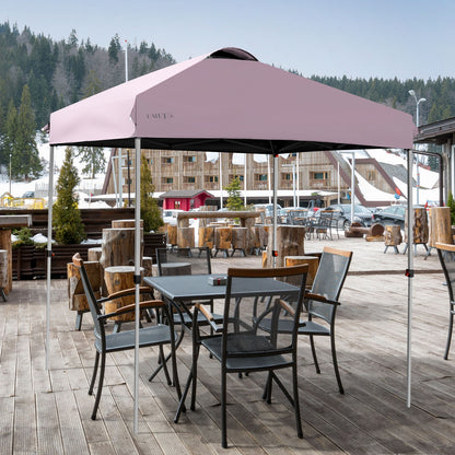 6.6 x 6.6 Feet Outdoor Pop-up Canopy Tent with Roller Bag, Pink Canopies at Gallery Canada