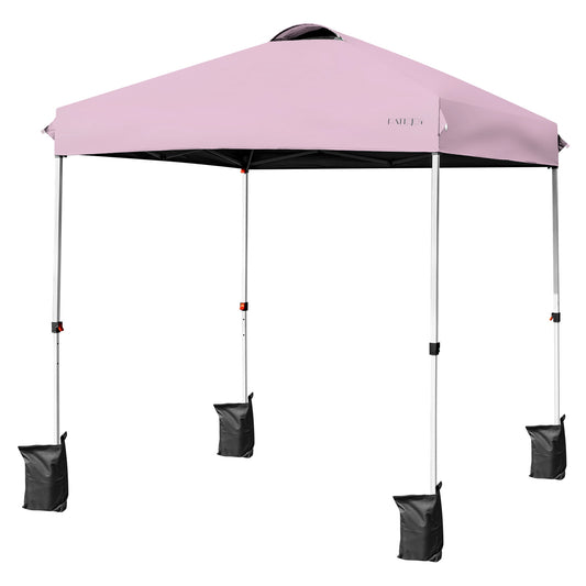 6.6 x 6.6 Feet Outdoor Pop-Up Canopy Tent, Pink