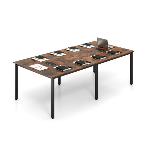 8 FT Conference Room Table Large Meeting Table Seats up to 10 People, Rustic Brown