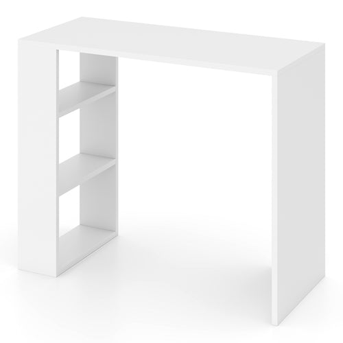 36 Inch White Computer Desk with 3 Open Shelves for Home Office Study, White