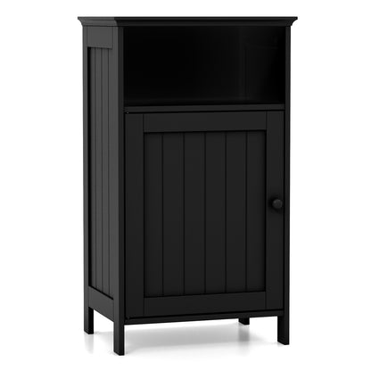 Bathroom Freestanding Floor Storage Cabinet with Adjustable Shelf, Black Floor Cabinets at Gallery Canada