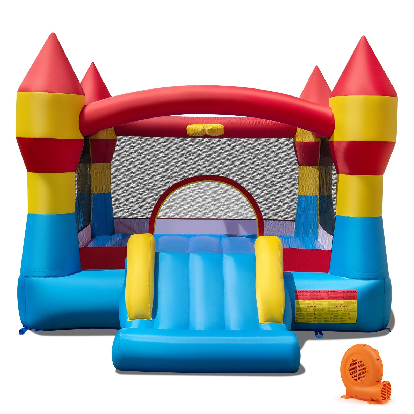 3-in-1 Kids Bouncer with Slide with 520W Blower for Yard, Blue Bounce House at Gallery Canada