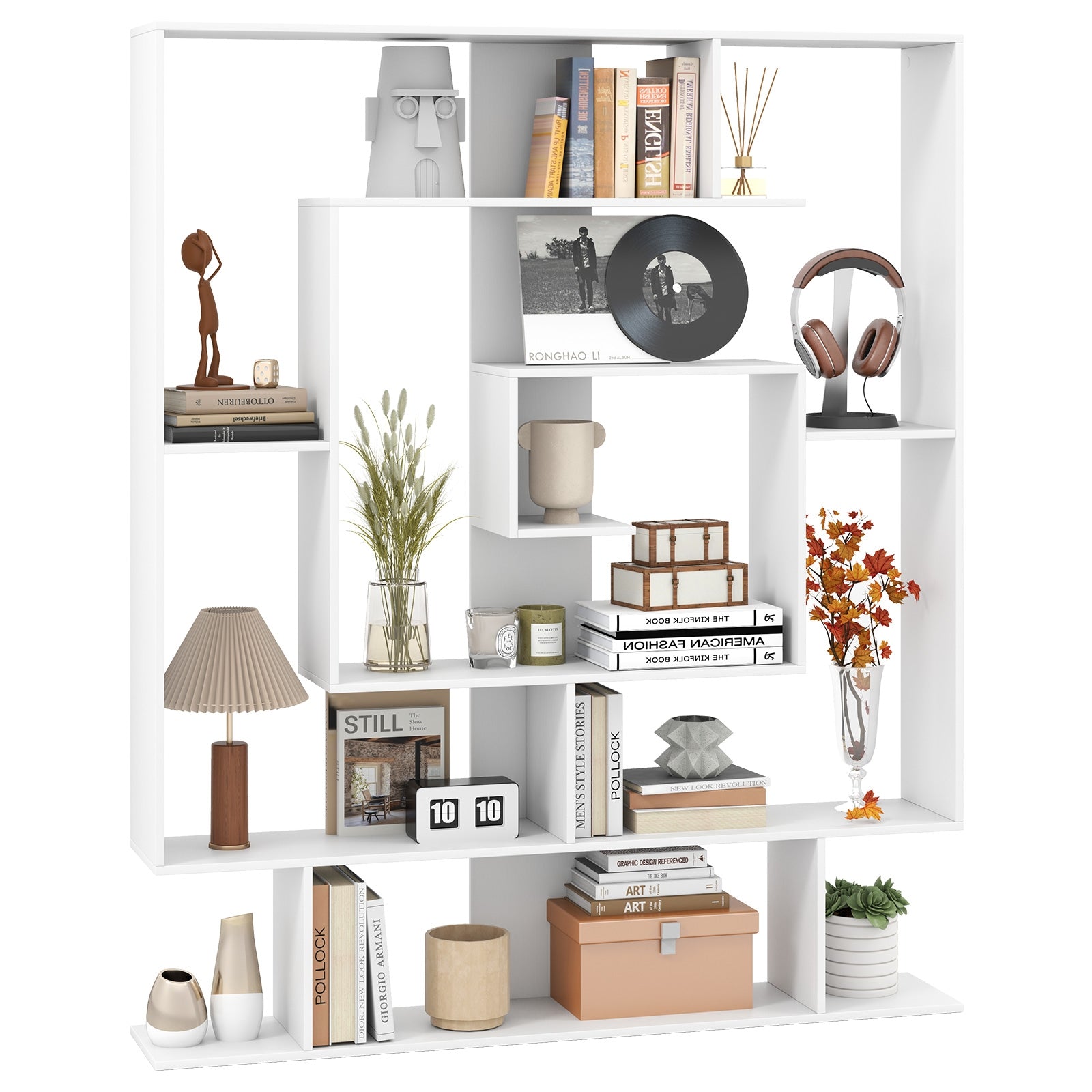 7-Tier Bookshelf Open Display Shelf Rack for Home Office, White Bookcases at Gallery Canada