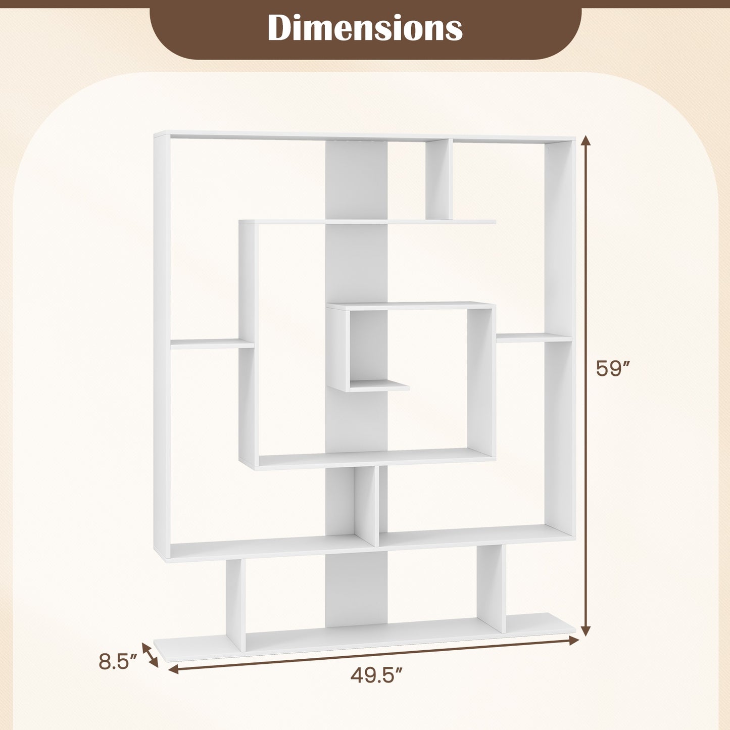 7-Tier Bookshelf Open Display Shelf Rack for Home Office, White Bookcases at Gallery Canada