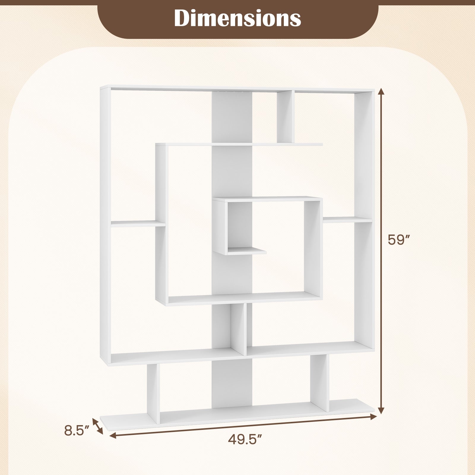 7-Tier Bookshelf Open Display Shelf Rack for Home Office, White Bookcases at Gallery Canada