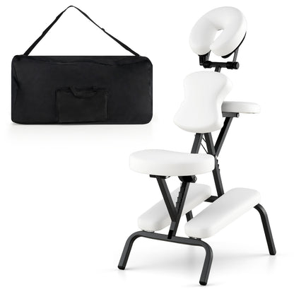 PU Leather Travel Massage Chair, With Thickened Sponge And Carrying Bag, White Spa & Salon at Gallery Canada