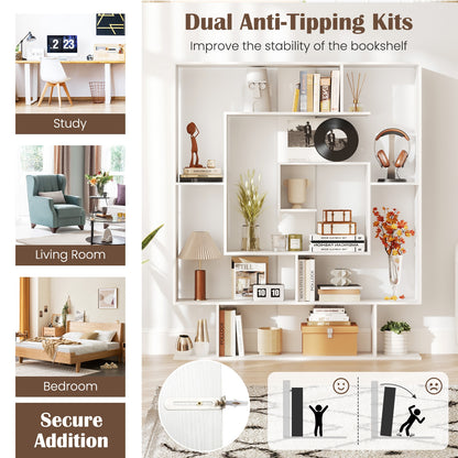 7-Tier Bookshelf Open Display Shelf Rack for Home Office, White Bookcases at Gallery Canada