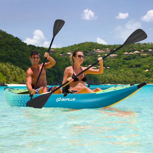 Inflatable 2-Person Kayak Set, With Aluminium Oars And Repair Kit, Green Surfing Green at Gallery Canada