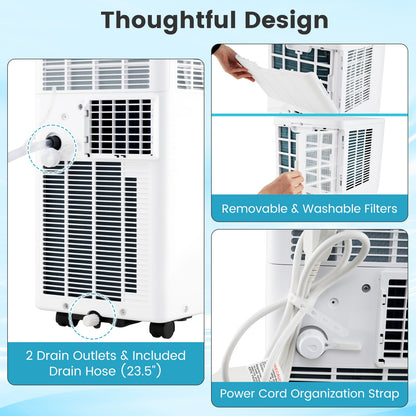 8200/10000 BTU Portable Air Conditioner 3-in-1 Stand up AC Unit with Dehumidifier-8200 BTU, White Portable Air Conditioners at Gallery Canada
