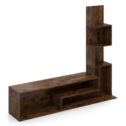 Cube TV Stand for TVs up to 50 Inch Media Console Table with Storage Shelves, Rustic Brown Entertainment Centers & TV Stands at Gallery Canada