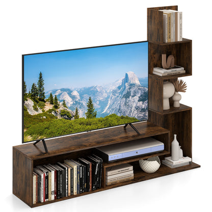 Cube TV Stand for TVs up to 50 Inch Media Console Table with Storage Shelves, Rustic Brown Entertainment Centers & TV Stands at Gallery Canada