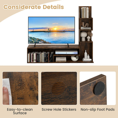 Cube TV Stand for TVs up to 50 Inch Media Console Table with Storage Shelves, Rustic Brown Entertainment Centers & TV Stands at Gallery Canada