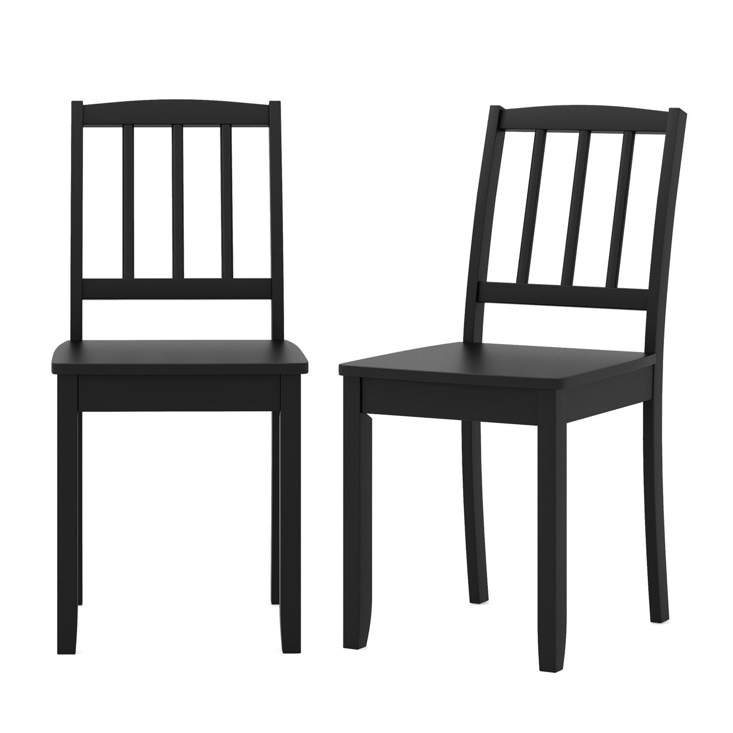 Ensemble de chaises à manger en bois, pieds en bois de caoutchouc, 2 pièces, noir