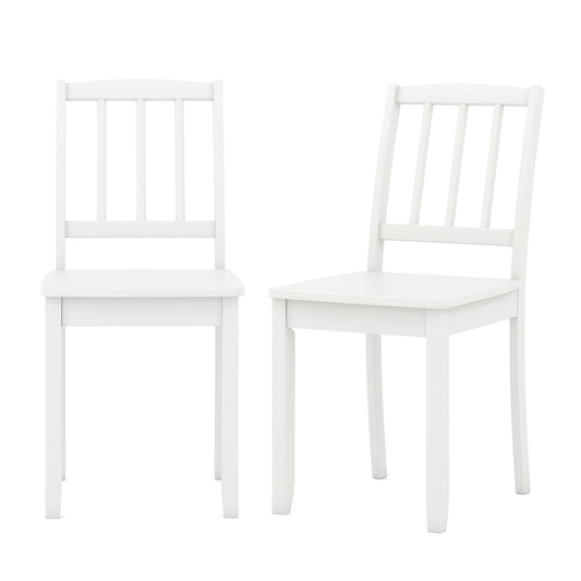 Wood Dining Chair Set of 2 with Rubber Wood Legs, White Dining Chairs White at Gallery Canada