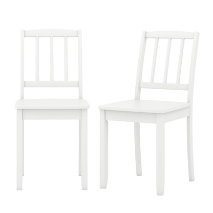 Ensemble de 2 chaises à manger en bois, pieds en bois de caoutchouc, blanc