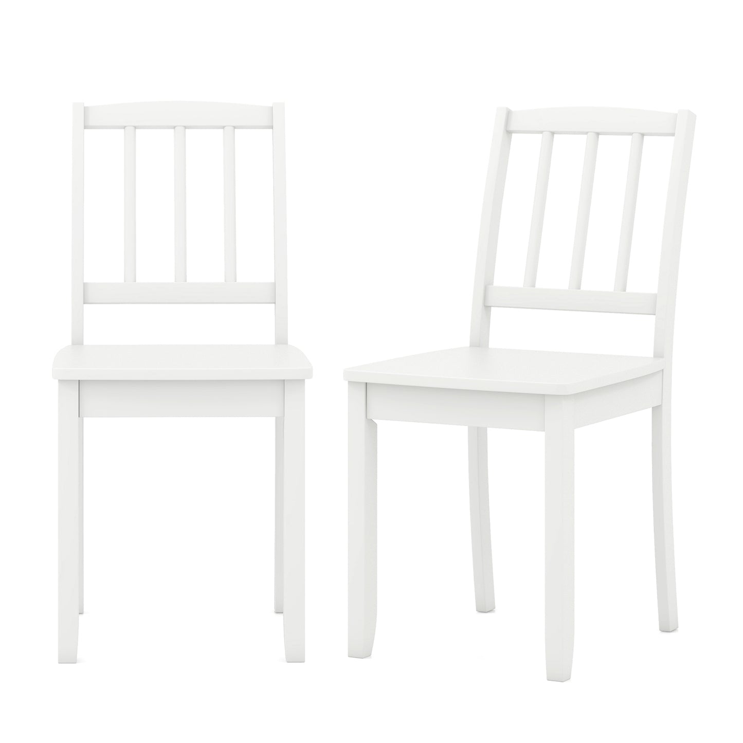 Wood Dining Chair Set of 2 with Rubber Wood Legs, White Dining Chairs at Gallery Canada