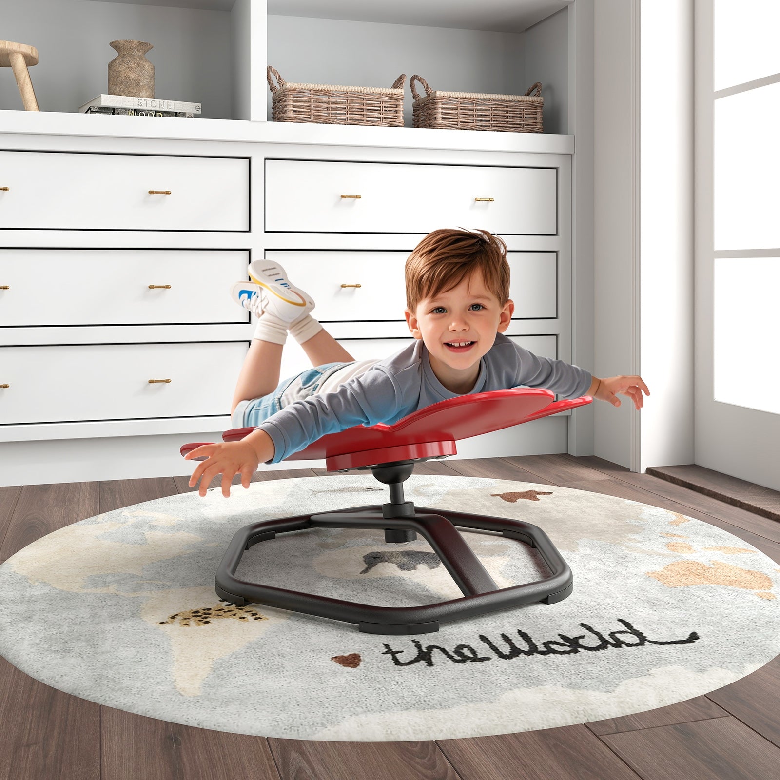 Kids Sensory Swivel Chair Elephant Petal 360° Spinning Chair, Red Kids Chairs & Seating at Gallery Canada