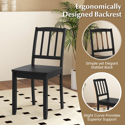 Wood Dining Chair Set of 2 with Rubber Wood Legs, Black Dining Chairs at Gallery Canada