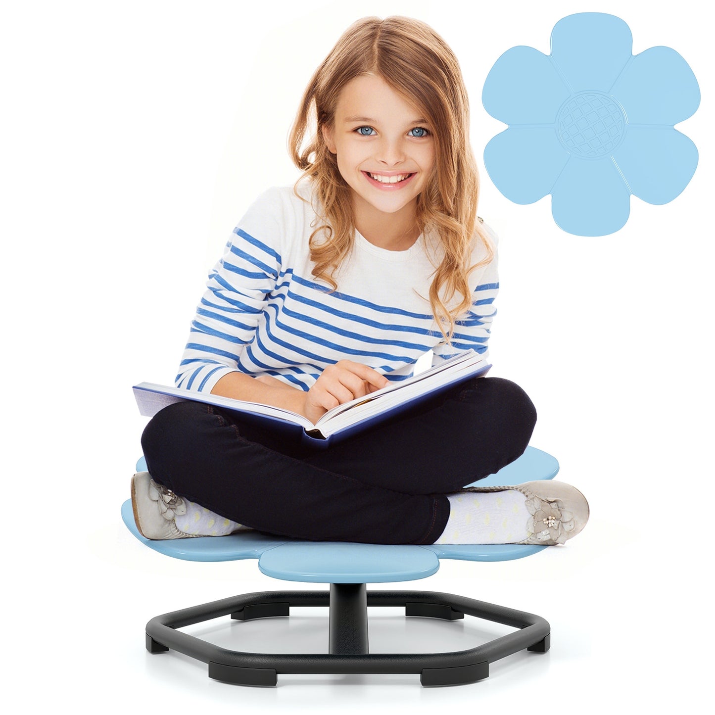 Kids Sensory Swivel Chair, Elephant Petal 360 Spinning Chair, Blue Kids Chairs & Seating at Gallery Canada