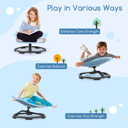 Kids Sensory Swivel Chair Elephant 360° Spinning Chair with Non-Slip Metal Base, Blue Kids Chairs & Seating at Gallery Canada