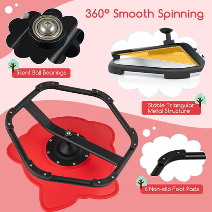 Kids Sensory Swivel Chair Elephant 360° Spinning Chair with Non-Slip Metal Base, Red Kids Chairs & Seating at Gallery Canada