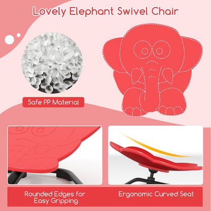Kids Sensory Swivel Chair Elephant 360° Spinning Chair with Non-Slip Metal Base, Red Kids Chairs & Seating at Gallery Canada