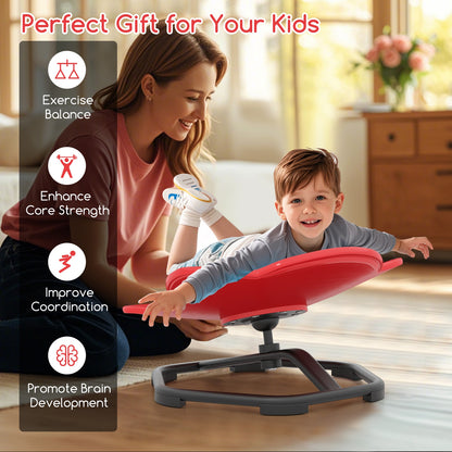 Kids Sensory Swivel Chair Elephant 360° Spinning Chair with Non-Slip Metal Base, Red Kids Chairs & Seating at Gallery Canada