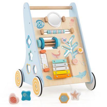 Wooden Baby Walker, Push Pull Activity Center, Blue Baby Activity at Gallery Canada