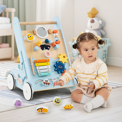 Wooden Baby Walker Push Pull Activity Center, Green Baby Activity at Gallery Canada