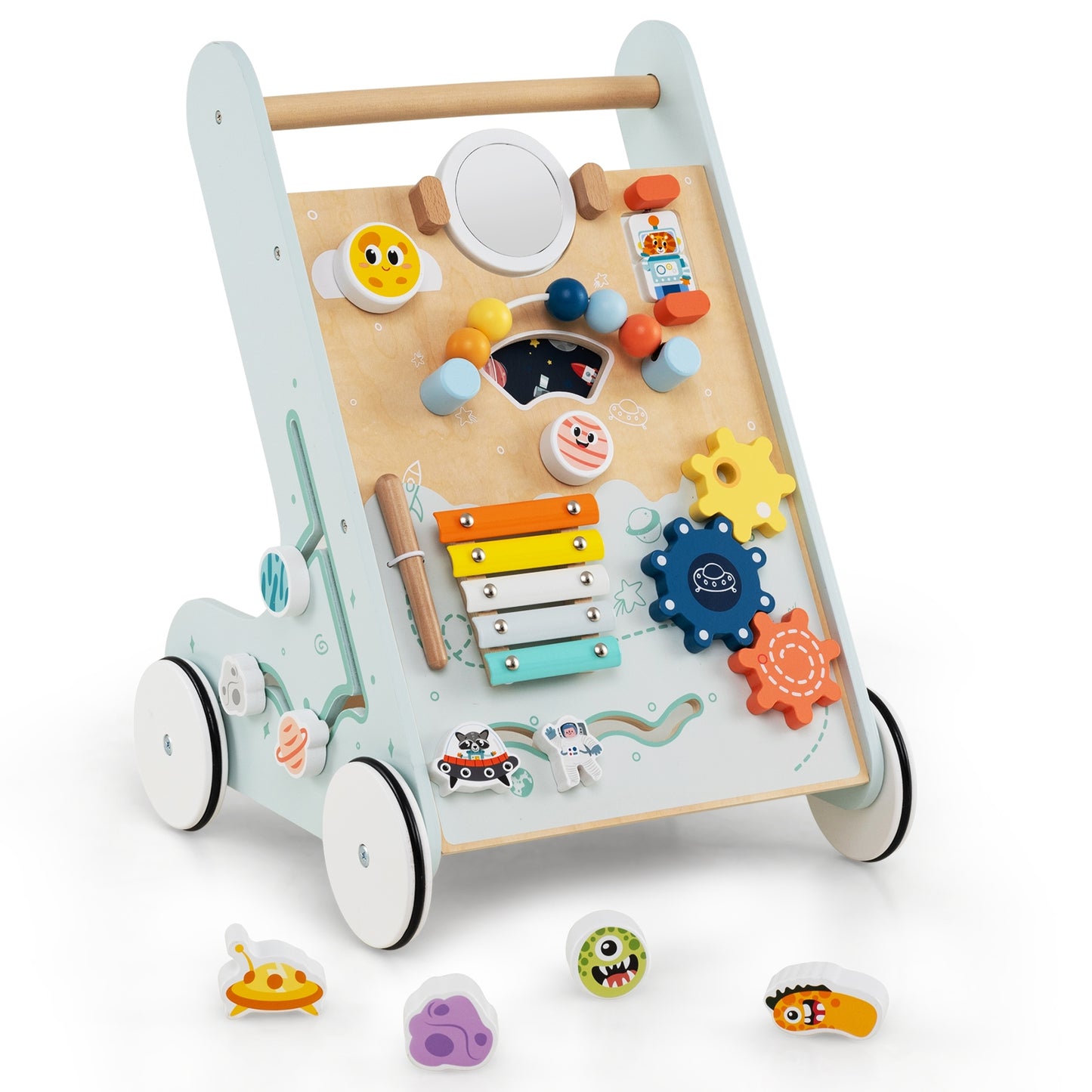 Wooden Baby Walker Push Pull Activity Center, Green Baby Activity at Gallery Canada