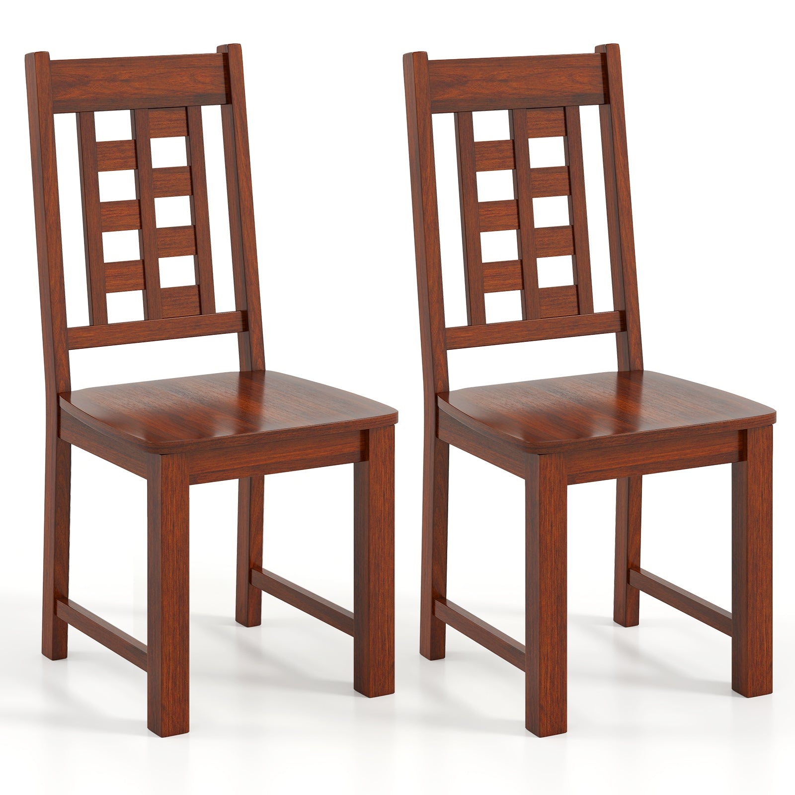 Wooden Dining Chairs Set of 2 Kitchen Chair with Solid Rubber Wood Frame, Walnut Dining Chairs Walnut at Gallery Canada
