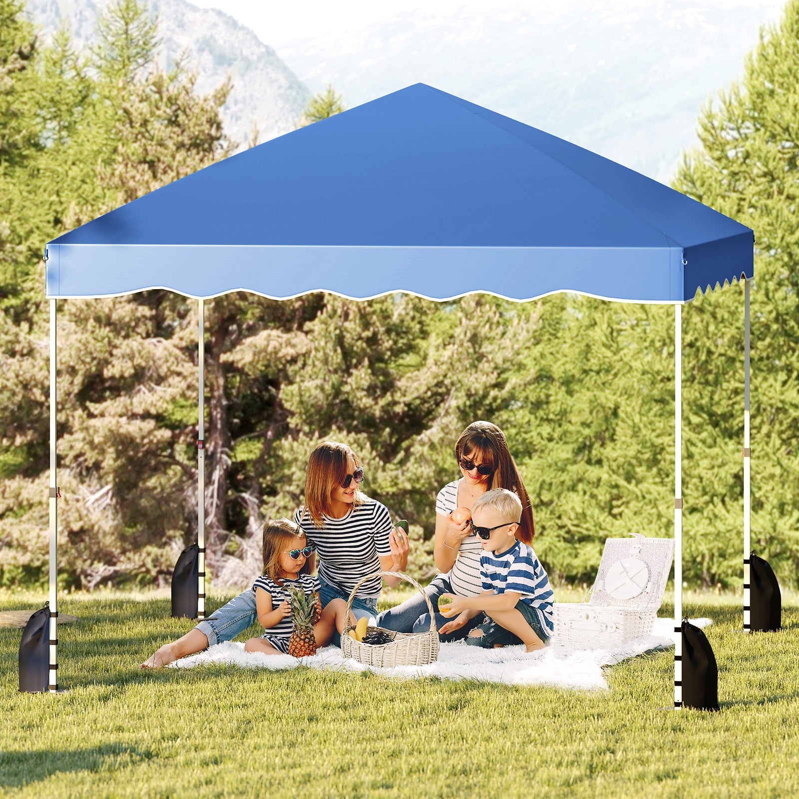 Foldable 10 X 10 Feet Pop up Canopy Tent with Wheeled Bag, Blue Tents at Gallery Canada